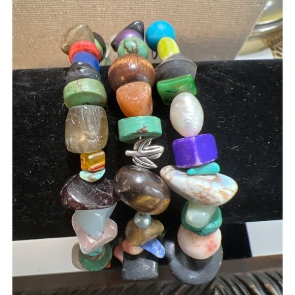 Multi-Gemstone Wire Bead And Chip Wrap Bracelet -- 23" - Picture 6 of 9